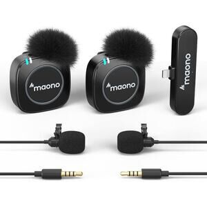 MAONO Ultra-Compact Wireless Lavalier Microphone with MFi Certified for iPhone